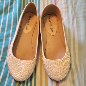 Sparkling Beige Madden Girl Ballet Shoes Size 8.5